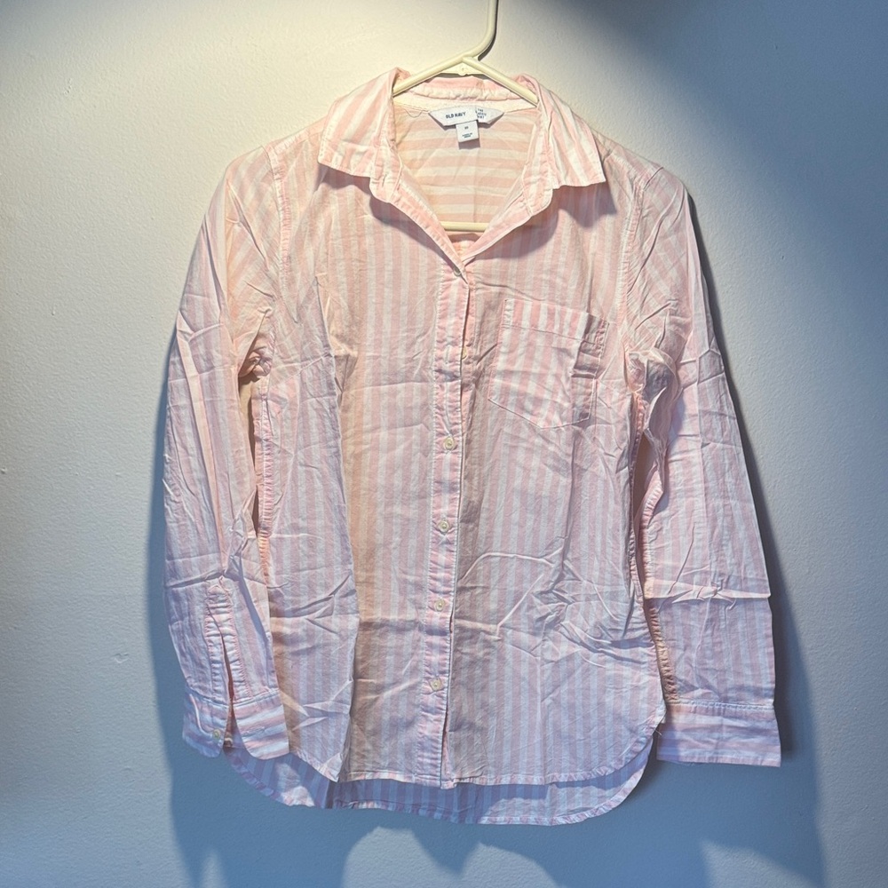 Old Navy Light Pink Striped Shirt